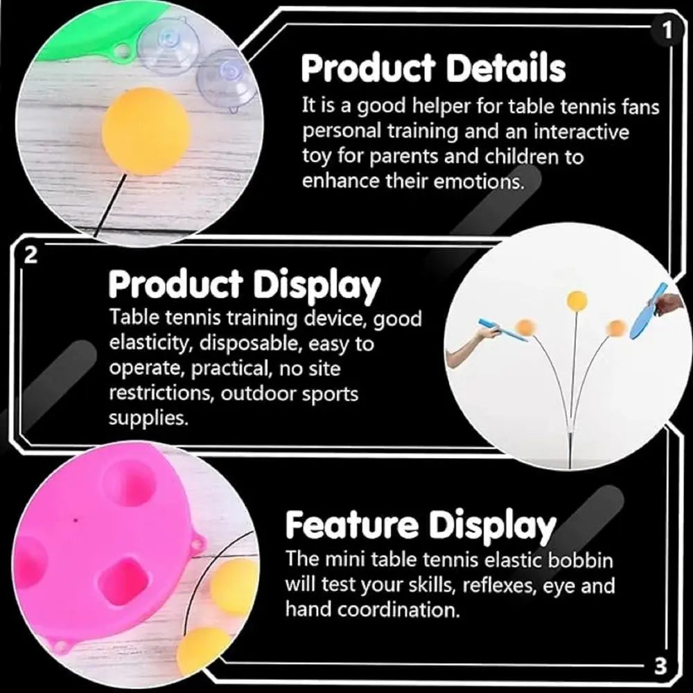 Toy Imagine Deluxe Ping Pong Training Set Improve Your Table Tennis Skills at Home with Two Professional Grade peddles, 4 Ball, 1 Flexible Rod & Ping Pong Training Metal Base TrendTekk