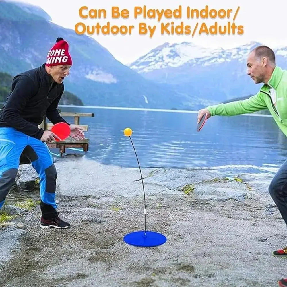 Toy Imagine Deluxe Ping Pong Training Set Improve Your Table Tennis Skills at Home with Two Professional Grade peddles, 4 Ball, 1 Flexible Rod & Ping Pong Training Metal Base TrendTekk