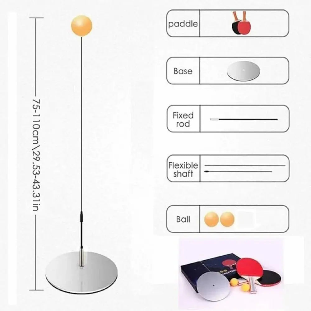 Toy Imagine Deluxe Ping Pong Training Set Improve Your Table Tennis Skills at Home with Two Professional Grade peddles, 4 Ball, 1 Flexible Rod & Ping Pong Training Metal Base TrendTekk