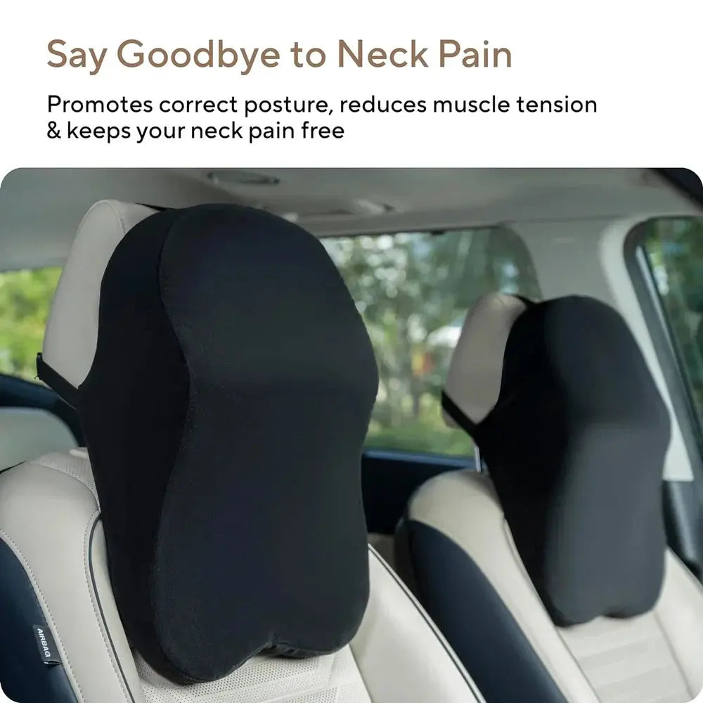 Foam Premium Car Neck Rest Pillow: Comfortable Pillows - Enhance Your Driving Experience With Our Pillow For Seats Perfect Support Long Journeys, Medium, Black TrendTekk
