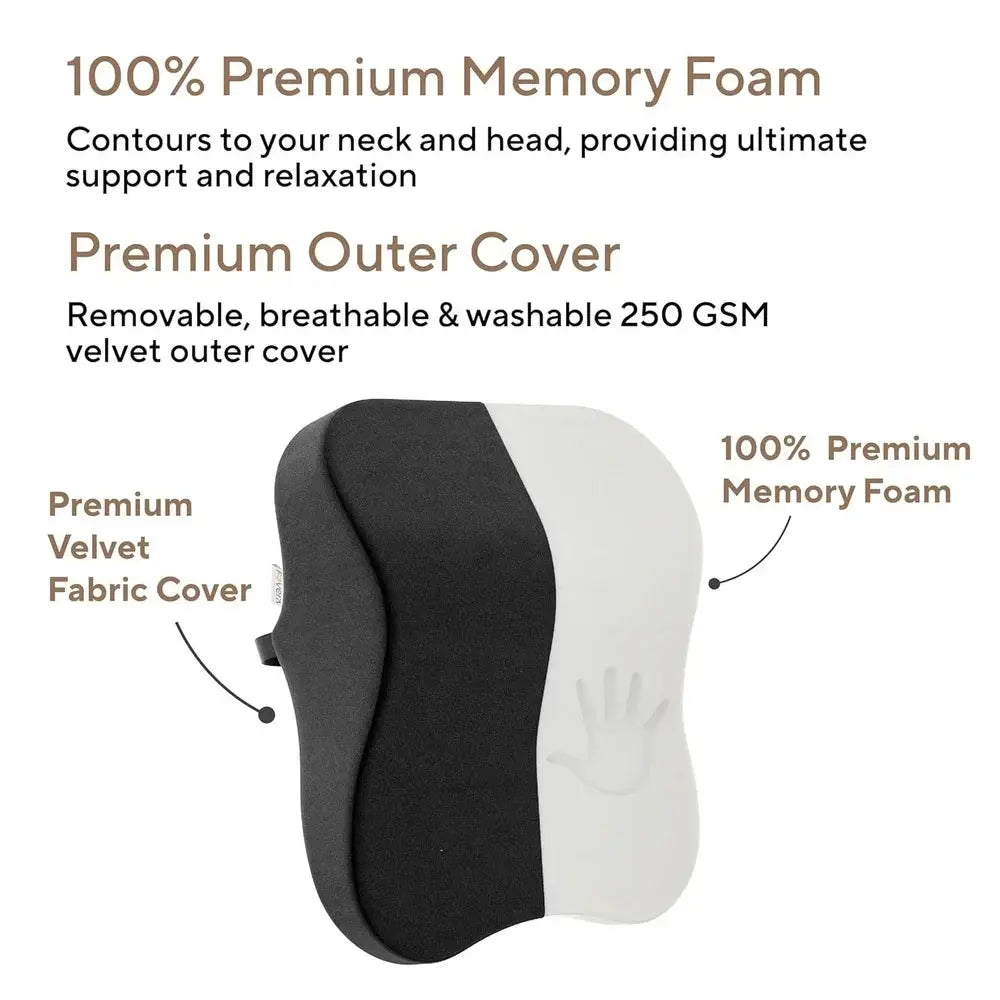 Foam Premium Car Neck Rest Pillow: Comfortable Pillows - Enhance Your Driving Experience With Our Pillow For Seats Perfect Support Long Journeys, Medium, Black TrendTekk